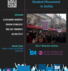 ISA RC47 webinar: Sociološke perspektive studentskog pokreta 2024/2025 u Srbiji
